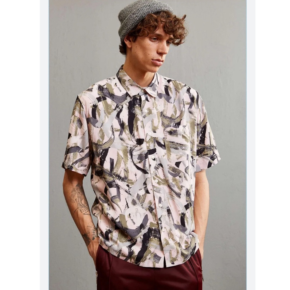 Urban Outfitters brushstroke button down shirt large